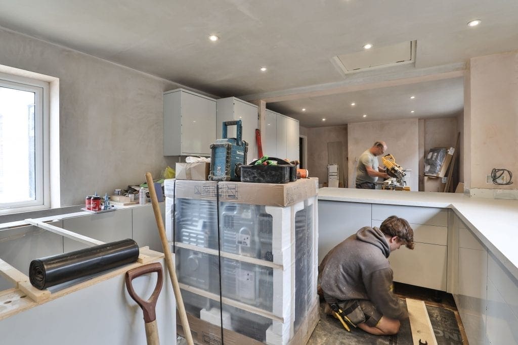 kitchen refurbishment tidy work area